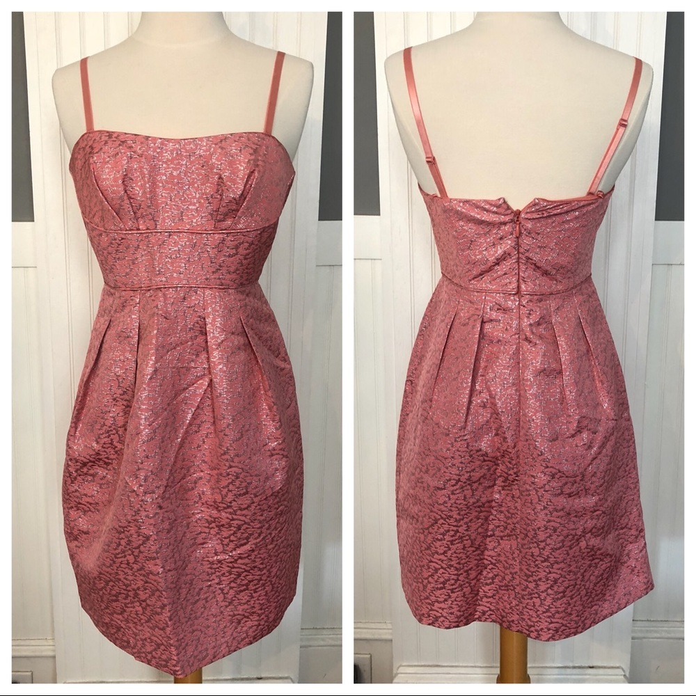 BCBG cocktail pencil pink metallic dress S 2 NWOT